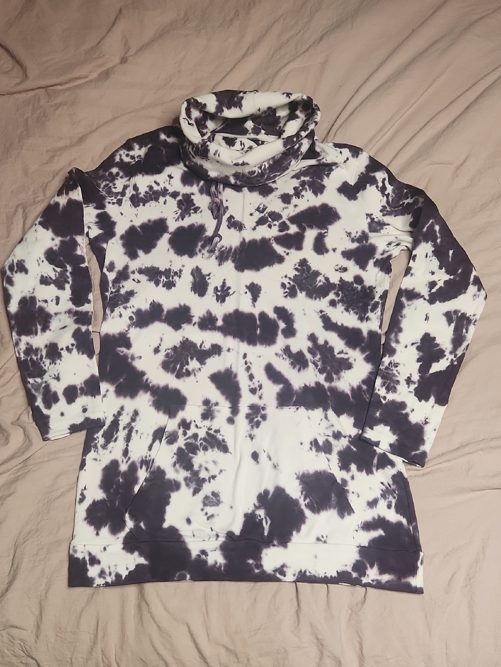 Lily & Lottie Purple And White Tie Dye Cowl Sweatshirt